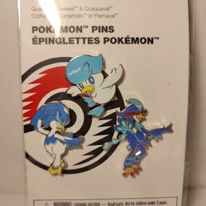 Pokemon TCG Quaxly Quaxwell & Quaquaval Enamel Pins Set Official Nintendo Badges
